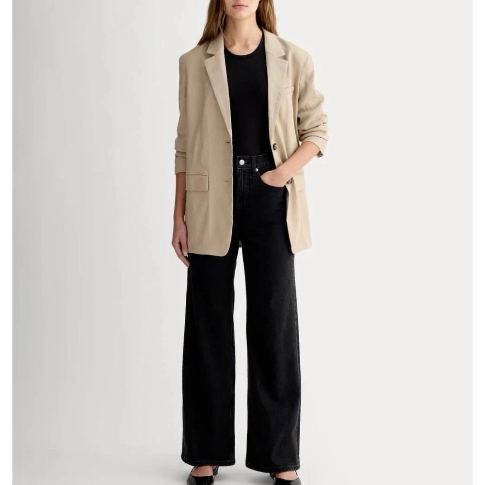 Everlane The Way-High Sailor Jean Black Wide Leg Crop WMS 26 Crop